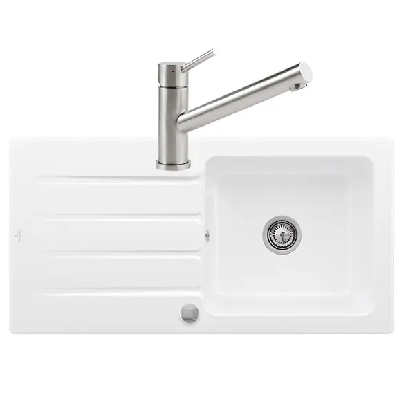 Evier Architectura 60 vidage auto + Robinet de cuisine Como Acier Massif VILLEROY ET BOCH Expédié Aujourd'hui