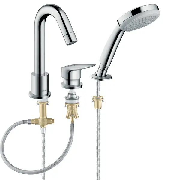 Mitigeur bain douche 3 trous Logis chromé + corps encastré HANSGROHE Offre Limitée