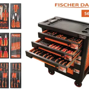 Servante d‘atelier équipée de 56 outils - 6 tiroirs FISCHER DAREX Acheter Direct