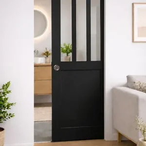 Porte Coulissante Atelier Noir H204 x L83 cm, Galandage GD MENUISERIES Commander Maintenant