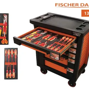 Servante d‘atelier 6 tiroirs - 13 outils électricien - 54Kg FISCHER DAREX Soldes