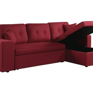 Canapé d‘angle convertible/réversible "Axel" - 3 places - Rouge HABITAT ET JARDIN Offre Spéciale