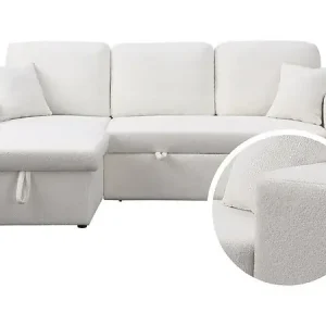 Canapé d‘angle bouclettes convertible/reversible "Axel" - 3 Places - Blanc HABITAT ET JARDIN Acheter En Ligne