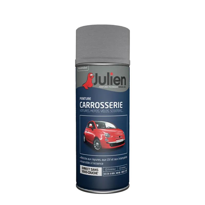 Nouvel Arrivage Bombe de peinture carrosserie reflet argent métallisé 400 ml - JULIEN