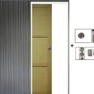 Super Prix Porte Coulissante bois Ayous 3 Panneaux H204 x L83 cm, Galandage GD MENUISERIES
