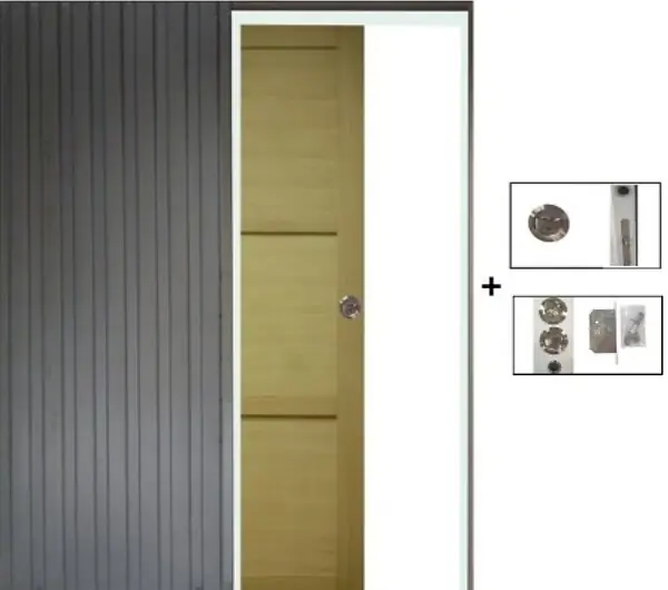 Super Prix Porte Coulissante bois Ayous 3 Panneaux H204 x L83 cm, Galandage GD MENUISERIES