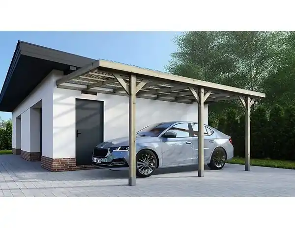 Dernier Modèle Carport, abri de voiture 3x5.24 m - 15 m2 - couverture PVC - CAR7-2PVCTR ALTANKA