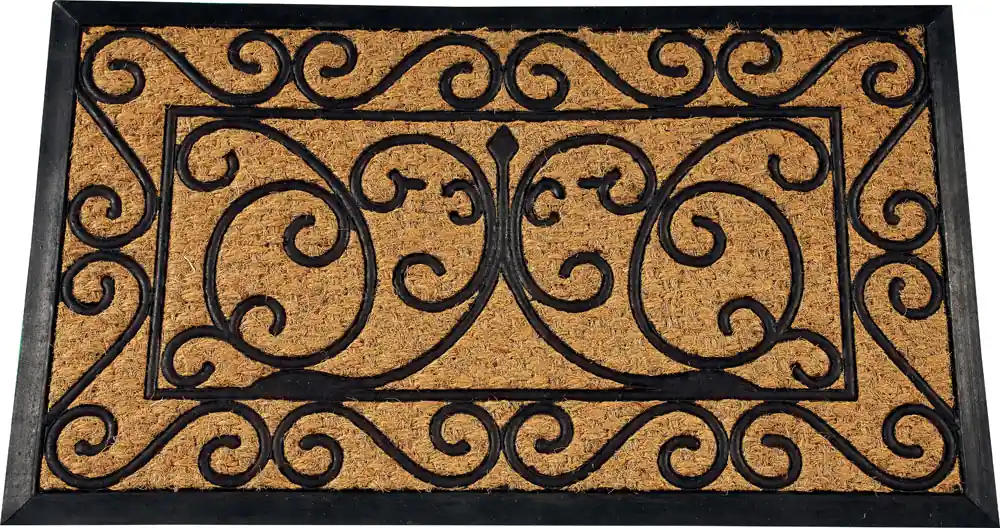 Paillasson cuba 40 x 60 cm rectangulaire décor volute ID HOME Bon Marché