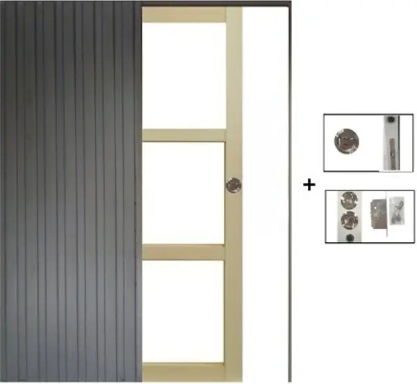 Porte Coulissante bois Ayous Vitrage transparent H204 x L83 cm, à Galandage (sans kit finition) GD MENUISERIES Commander Maintenant