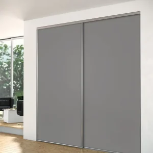 Paiement Sécurisé Porte de placard coulissante gris souris 1 vantail H 2,50 m x L 0,91 m YKARIO