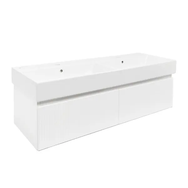 Swiss Aqua Technologies Meuble de salle de bain avec lavabo SAT Evolution 118x30x44,8 cm blanc mat (SATEVO120WMU2) Livraison Express