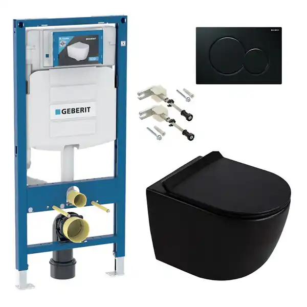 Duofix pack WC bâti-support + WC suspendu sans bride Ceramia PixL avec abattant SoftClose + plaque (GEDCEPXBMT07-FR) GEBERIT Commander Vite