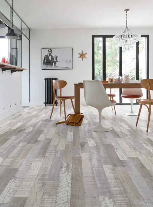 Commander Maintenant Sol PVC décor bois vieillis gris/beige santafe pearl BOOSTER rouleau de 4m vendu au m² GERFLOR