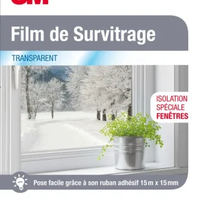 Must-Have Film de survitrage 2 m x 1,5 m pour l‘isolation des fenêtres 3M