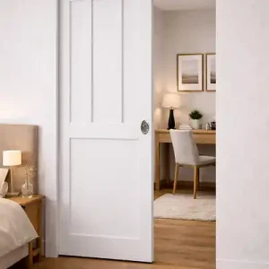 Porte Coulissante Atelier blanc 2 panneaux H204 x L83 cm, Galandage GD MENUISERIES Bon Marché