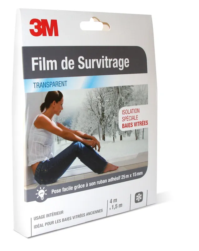 Film de survitrage 4 x 1,5 m pour l‘isolation des baies vitrées 3M Prix Choc