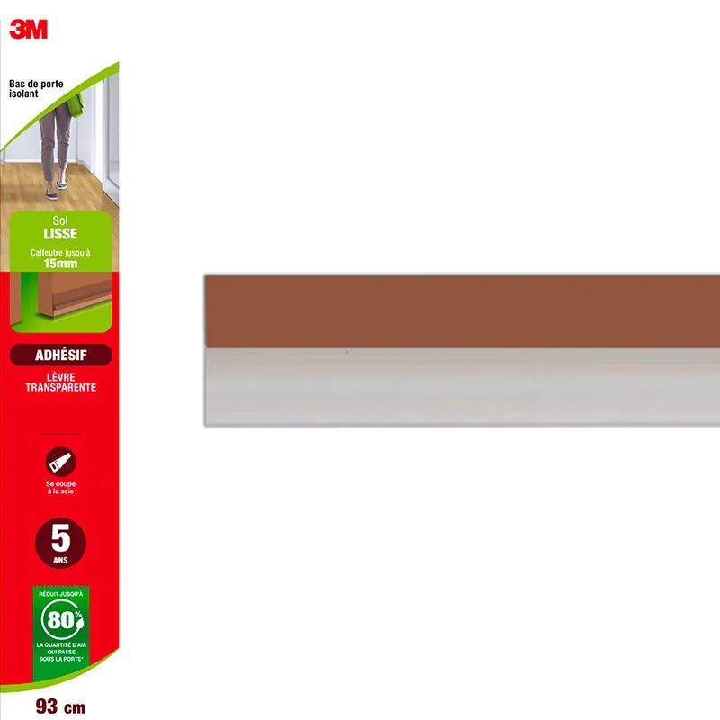 Promotion Bas de porte isolant pour lisse adhésif Classic 93 cm marron 3M