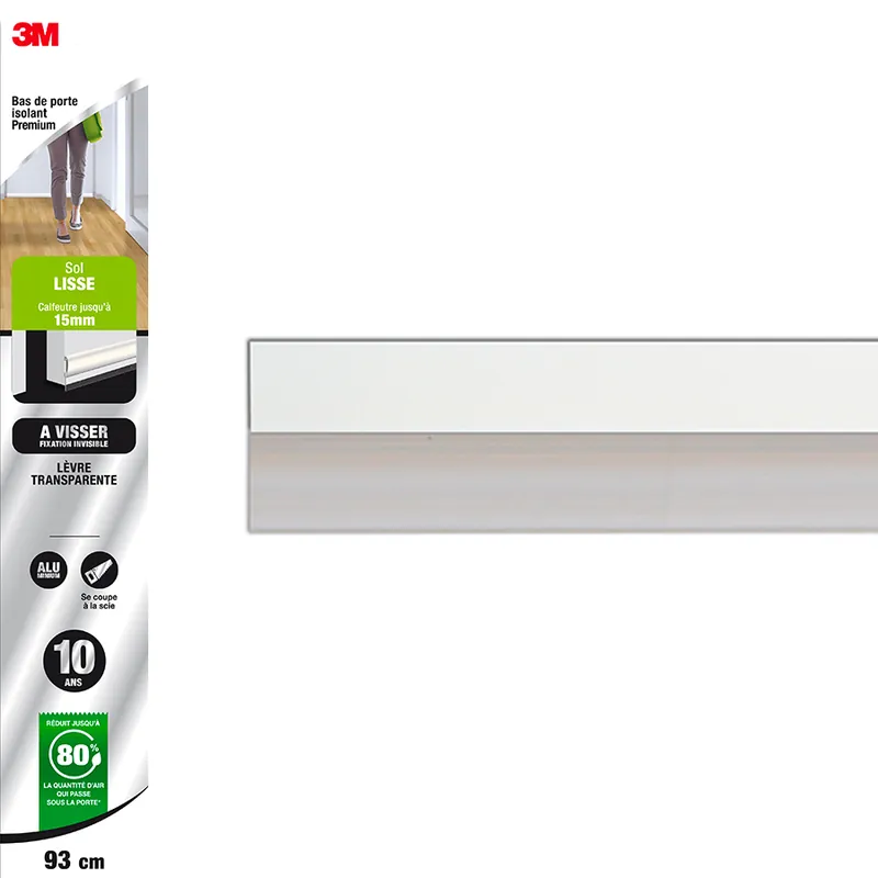 Acheter Direct Bas de porte isolant pour sol lisse à visser Premium 93 cm blanc 3M