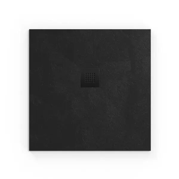 Haute Qualité Swiss Aqua Technologies B-Way Receveur de douche carré 80x80 cm avec siphon, en marbre coulé, Noir (SATALEK80Q)