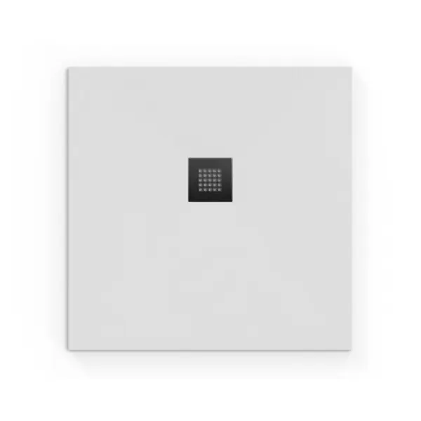 Swiss Aqua Technologies Alek Receveur de douche carré 90x90cm avec siphon, en marbre coulé, Blanc (SATALEK90QB) Petit Prix
