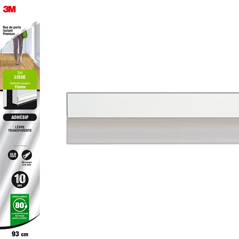 Bas de porte isolant pour sol lisse adhésif Premium blanc 93 cm 3M Affaire À Saisir