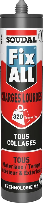 Produit De Marque Mastic-colle universel Fix all charges lourdes 290 ml SOUDAL