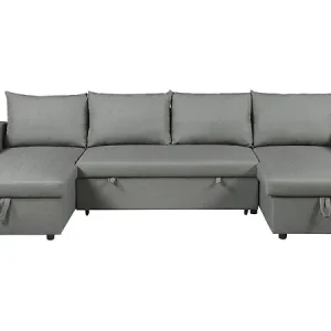 Prix Cassé Canapé d‘angle panoramique convertible en tissu "Victor" - 4 places - Gris HABITAT ET JARDIN