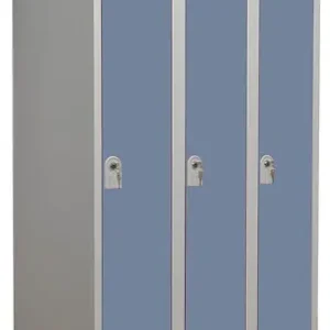 Vestiaire métal 3 cases - Gris perle et bleu - L.90cm P.HENRY Prix Réduit