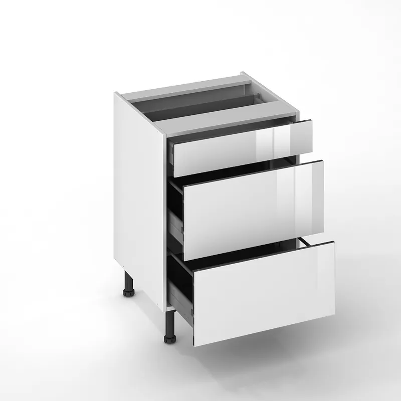 Façades tiroir pour meuble de cuisine Cristal blanche 70 x 60 cm par 3 OFITRES Paiement Sécurisé