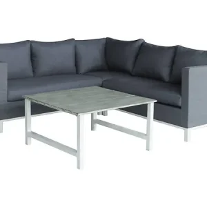 Bon Marché Salon de jardin en aluminium "Turin" - Phoenix - Gris HABITAT ET JARDIN
