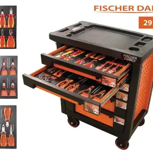 Dernière Chance Servante d‘atelier 6 tiroirs - 29 outils - mousse prédécoupée FISCHER DAREX
