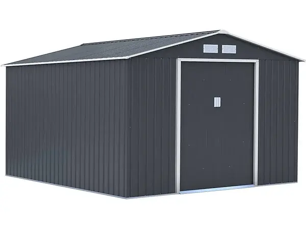 Abri de jardin métal "Vegas" - 12.98 m² - Gris HABITAT ET JARDIN Expédition Rapide