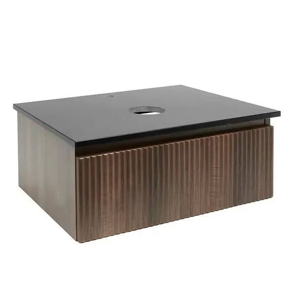 Swiss Aqua Technologies Meuble de salle de bain avec comptoir en granit SAT Evolution 78x30x44,8 cm noyer mat (SATEVO80NAZ) Seulement Aujourd'hui