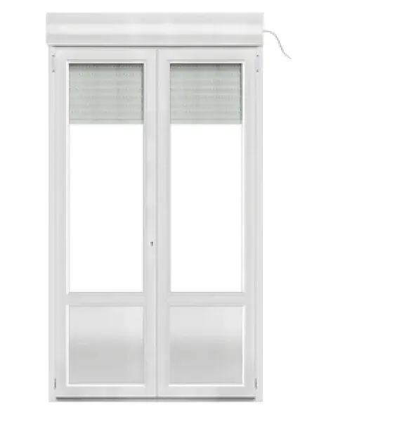 Porte-fenêtre PVC 2 vantaux - Blanc - H.2180xL.1450mm QUADROFORM Retour Gratuit