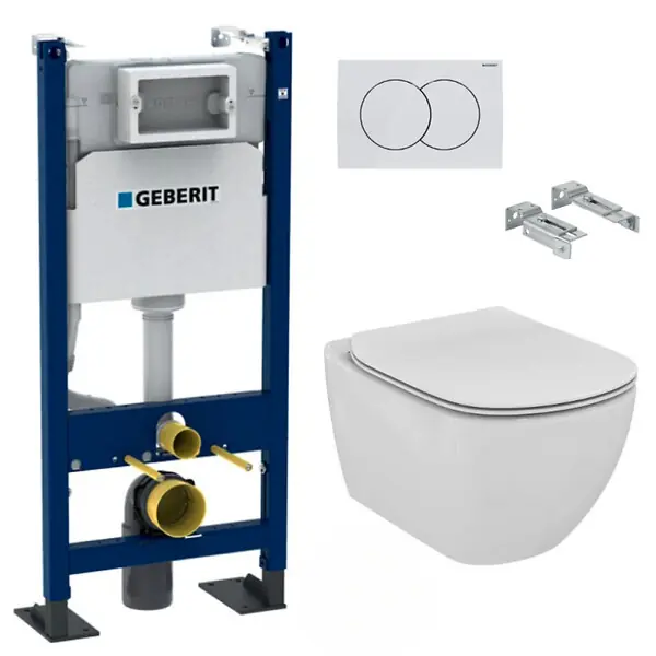 Prix Cassé Pack Autoportant Bati-support Geberit Duofix + WC sans bride Ideal Standard Tesi