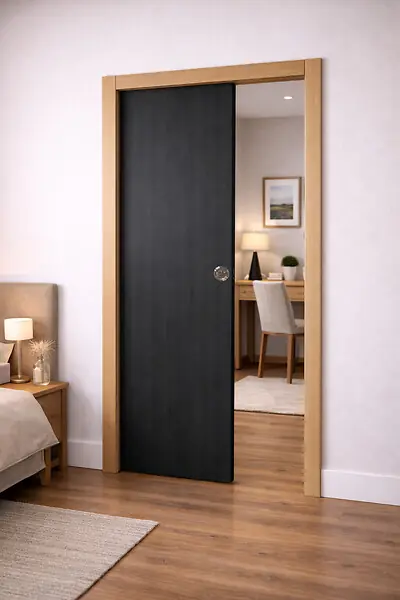 Affaire À Saisir Porte Coulissante Effet Chêne Anthracite Grey Oak H204 x L93 cm,Galandage, kit finition GD MENUISERIES
