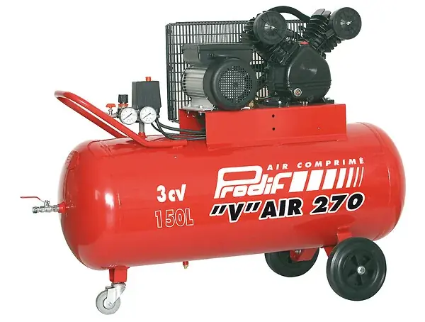Offre Exclusive Compresseur à air fonte bicylindre - 150L - 9 bars PRODIF