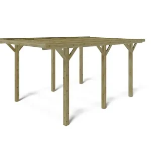 Carport, abri de voiture 3.04x5.12 m - 15.56 m2 - CAR10 ALTANKA Offre Spéciale