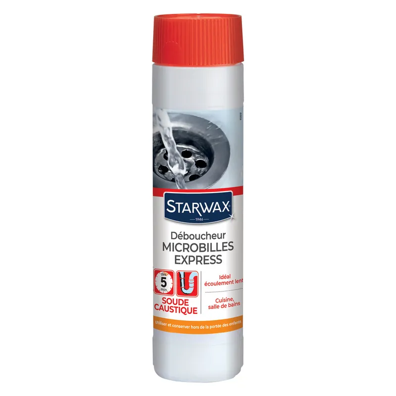 Must-Have Déboucheur micro-billes spécial canalisations à la soude 500 gr STARWAX