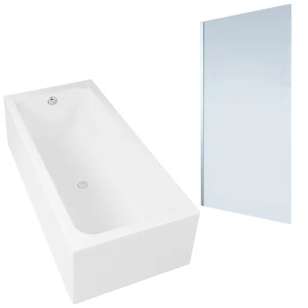 Marque Baignoire droite D-Code 170 x70 cm + Pare bain droit AURYS Mist 1 chromé DURAVIT