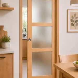 Porte Coulissante Ayous Vitrée H204 x L83 cm, Galandage, kit finition (coquille et tire doigt) GD MENUISERIES Certifié