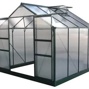 Serre jardin polycarbonate "Dahlia" Vert Sapin 6,15 m² HABITAT ET JARDIN Promotion