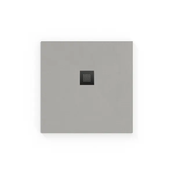 Bon Marché Swiss Aqua Technologies Alek Receveur de douche carré 90x90cm avec siphon, en marbre coulé, Gris (SATALEK90QS)