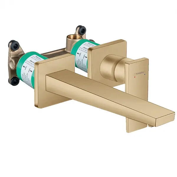 Metropol Set Mitigeur lavabo encastré mural Bronze brossé + Bonde à écoulement libre + Corps encastré (32526140-SET) HANSGROHE Vente Flash