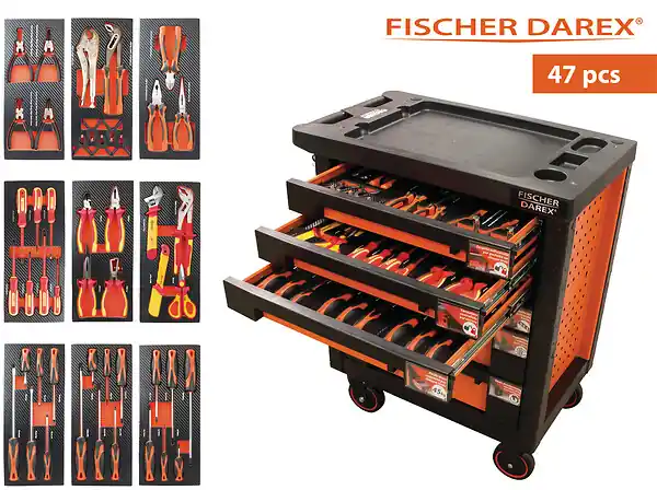 Expédition Rapide Servante d‘atelier - 47 outils - 6 tiroirs FISCHER DAREX