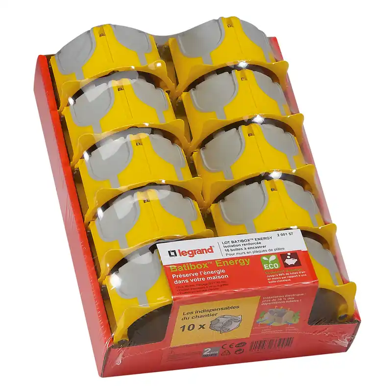 Authentique 10 boites d‘encastrement étanche 1 poste 67x40mm IP40 Matériaux creuses - Batibox LEGRAND