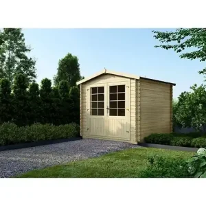 Abri de jardin en bois - 6.25m2 - 2.5x2.5m - Ep. 28mm - Couleur naturel - DOM521 ALTANKA Paiement Sécurisé