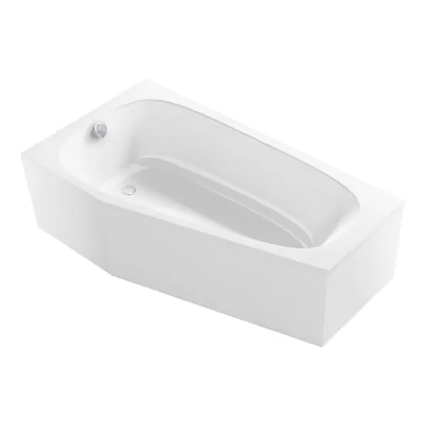 Pas Cher Pack baignoire bain douche 170 x 90 Bastille vidage à gauche blanc mat + tablier en angle JACOB DELAFON