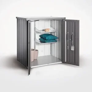 Armoire métal Romeo - Gris foncé - L.132xH.140xP.87cm BIOHORT Soldes