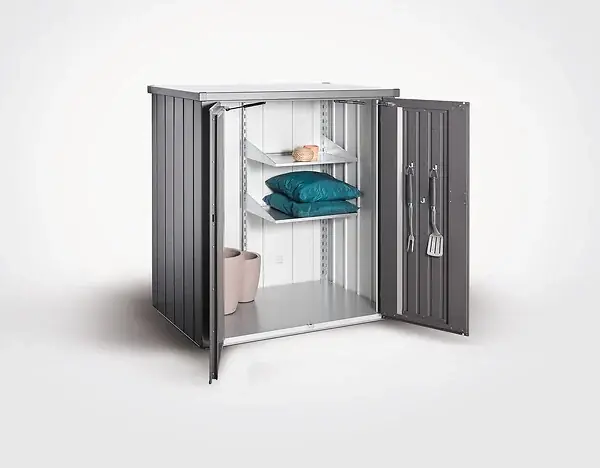 Armoire métal Romeo - Gris foncé - L.132xH.140xP.87cm BIOHORT Soldes